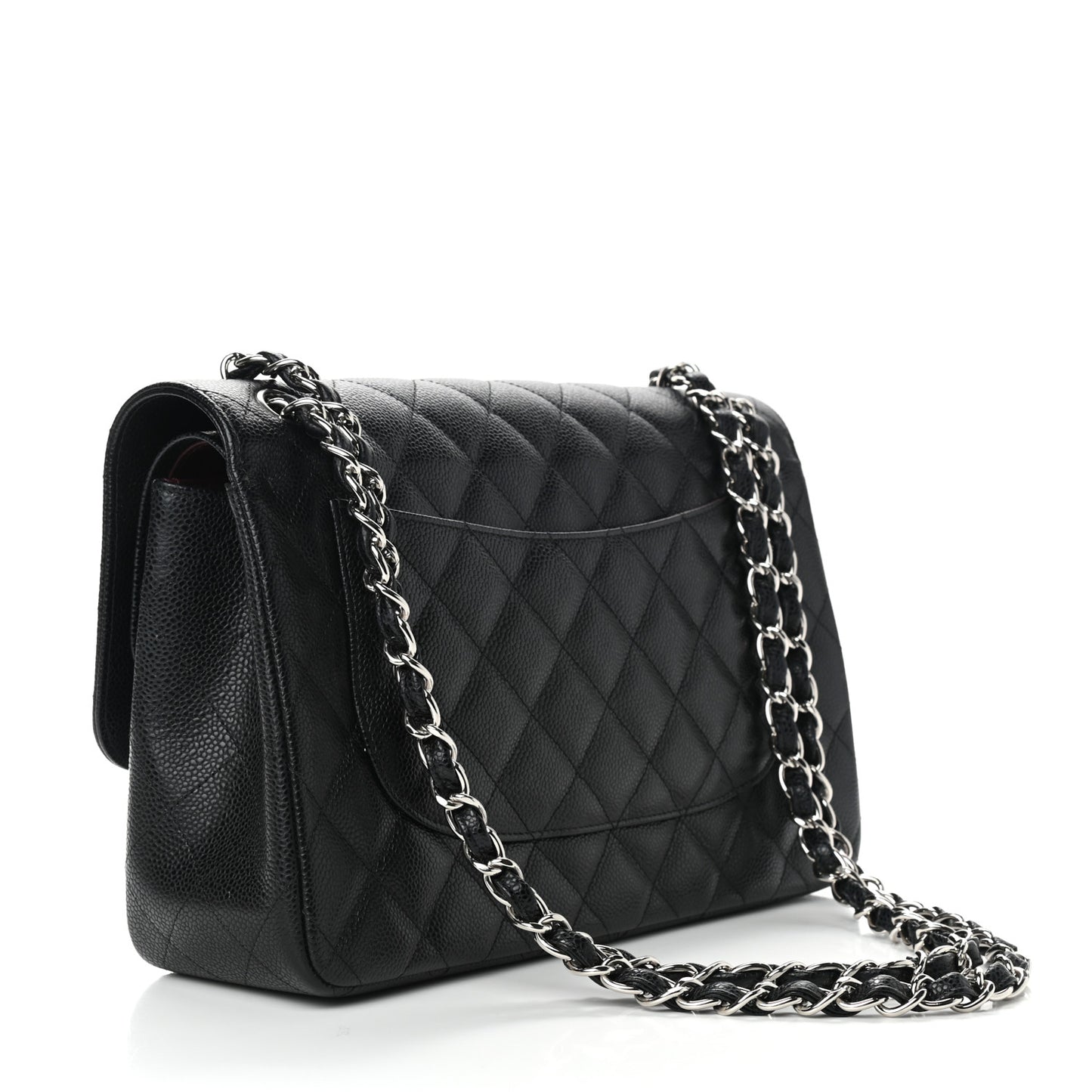 Caviar Quilted Jumbo Double Flap Black