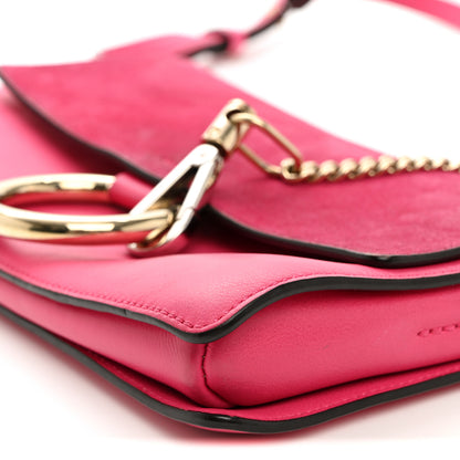 Chloe Suede Calfskin Small Faye Shoulder Bag Fuchsia Rose 9 of 9