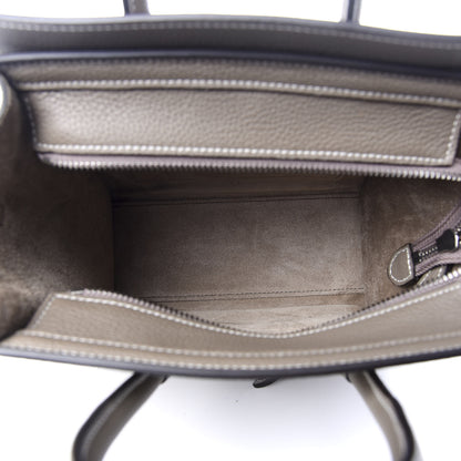 Celine Drummed Calfskin Nano Luggage Souris 4 of 8