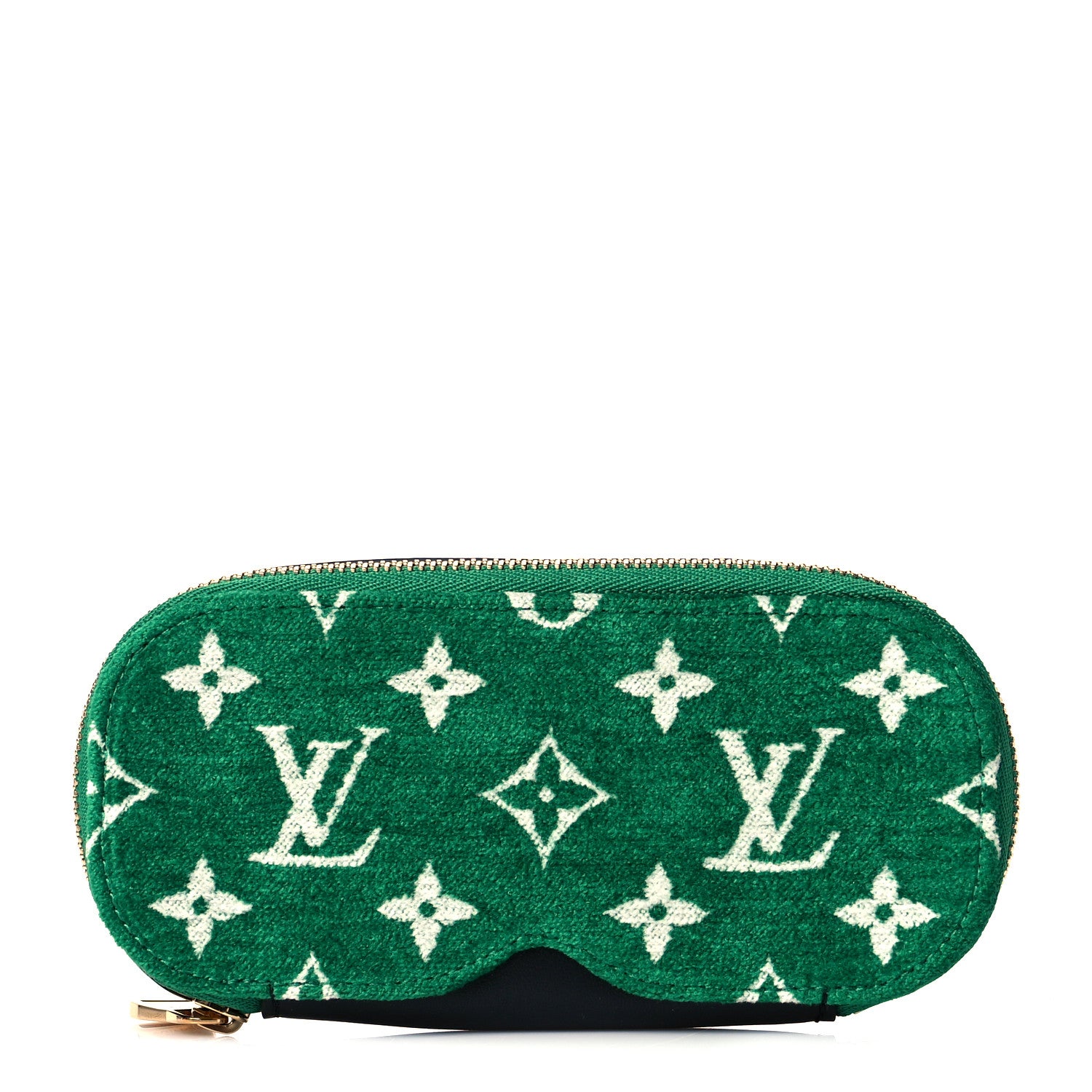 Louis Vuitton Jacquard Velvet Monogram LV Match Sunglasses Case GM Vert 1 of 10