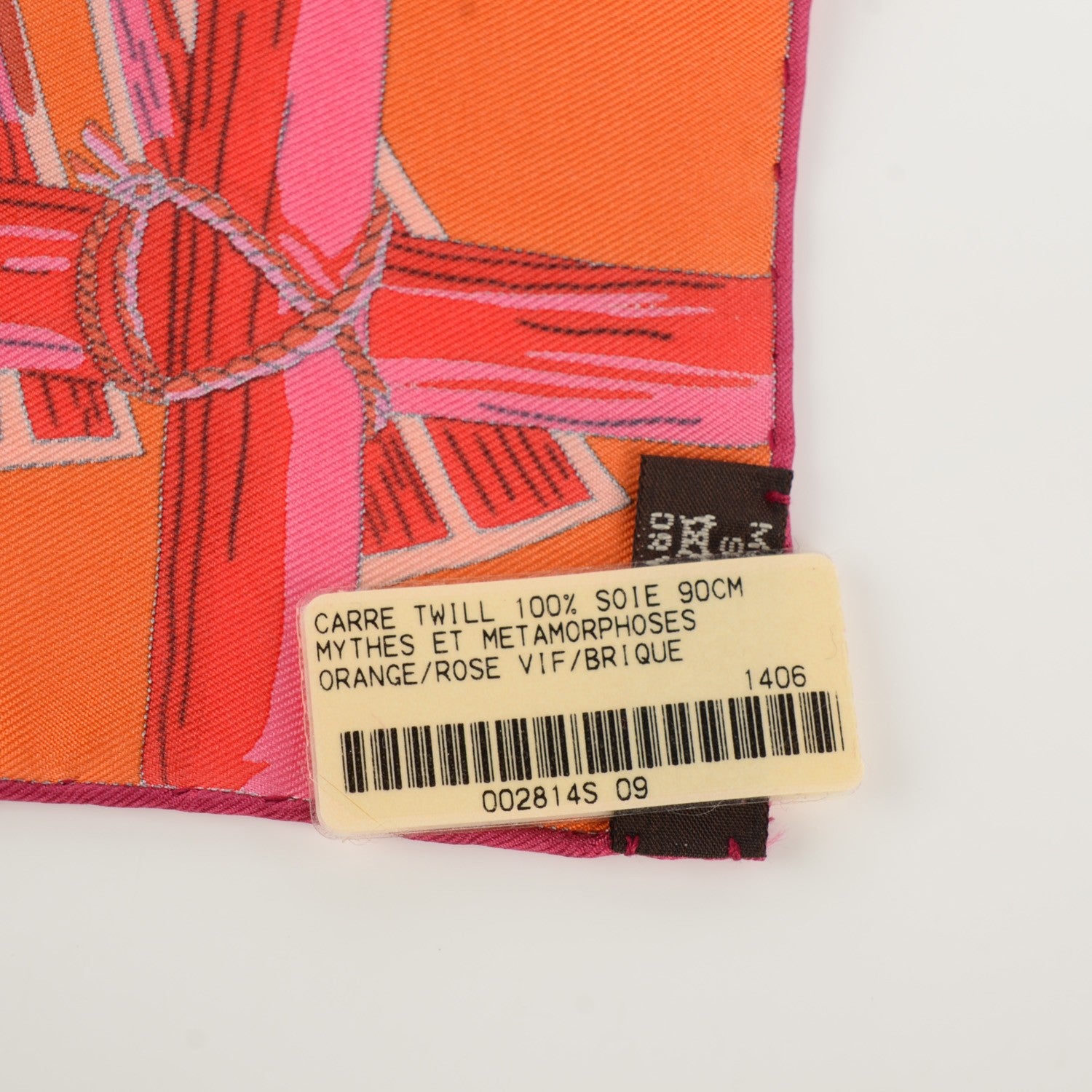 Hermes Silk Mythes et Metamorphoses Scarf 90 Orange Rose Vif Brique 6 of 7