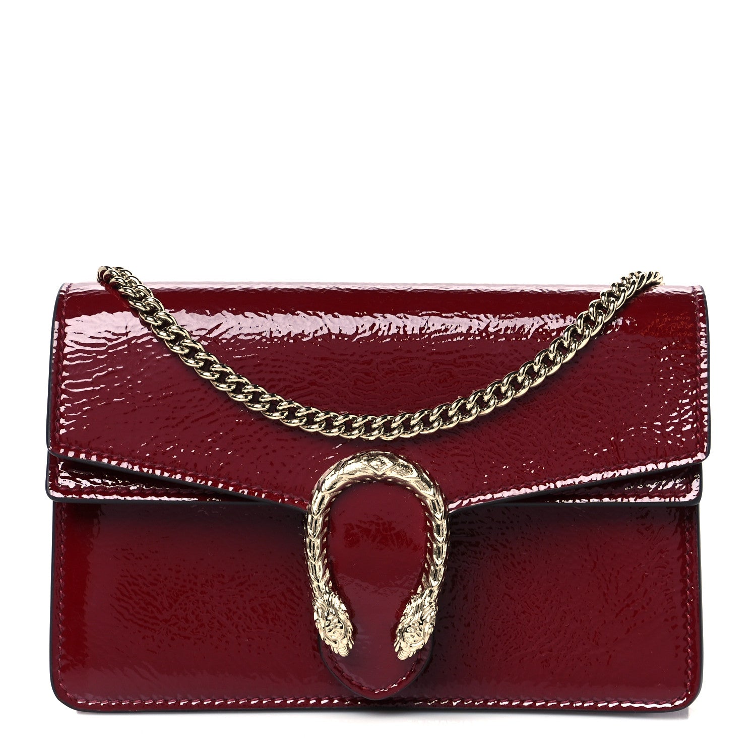 Gucci Crinkled Patent Mini Dionysus Shoulder Bag Rosso Ancora Red 1 of 10