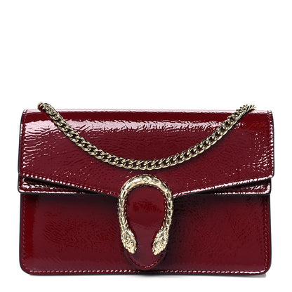 Gucci Crinkled Patent Mini Dionysus Shoulder Bag Rosso Ancora Red 1 of 10