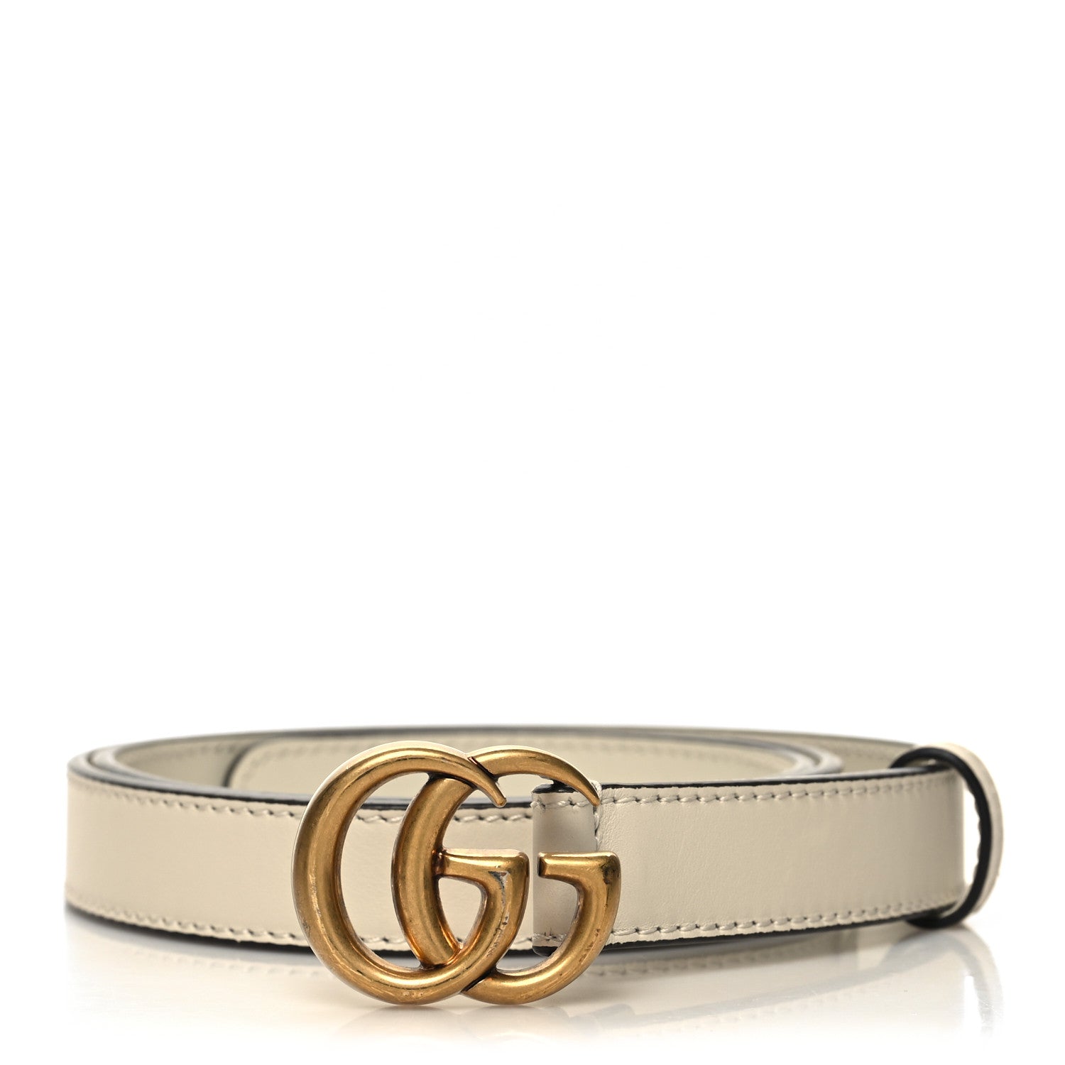 Gucci Calfskin Double G 20mm Belt 80 32 Mystic White 1 of 5