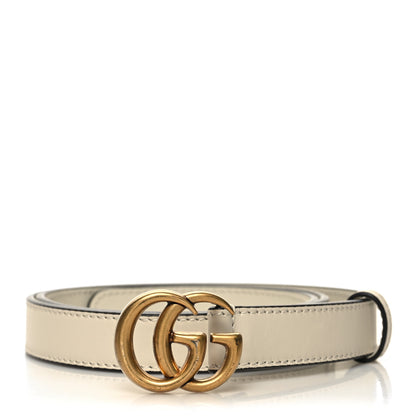Gucci Calfskin Double G 20mm Belt 80 32 Mystic White 1 of 5