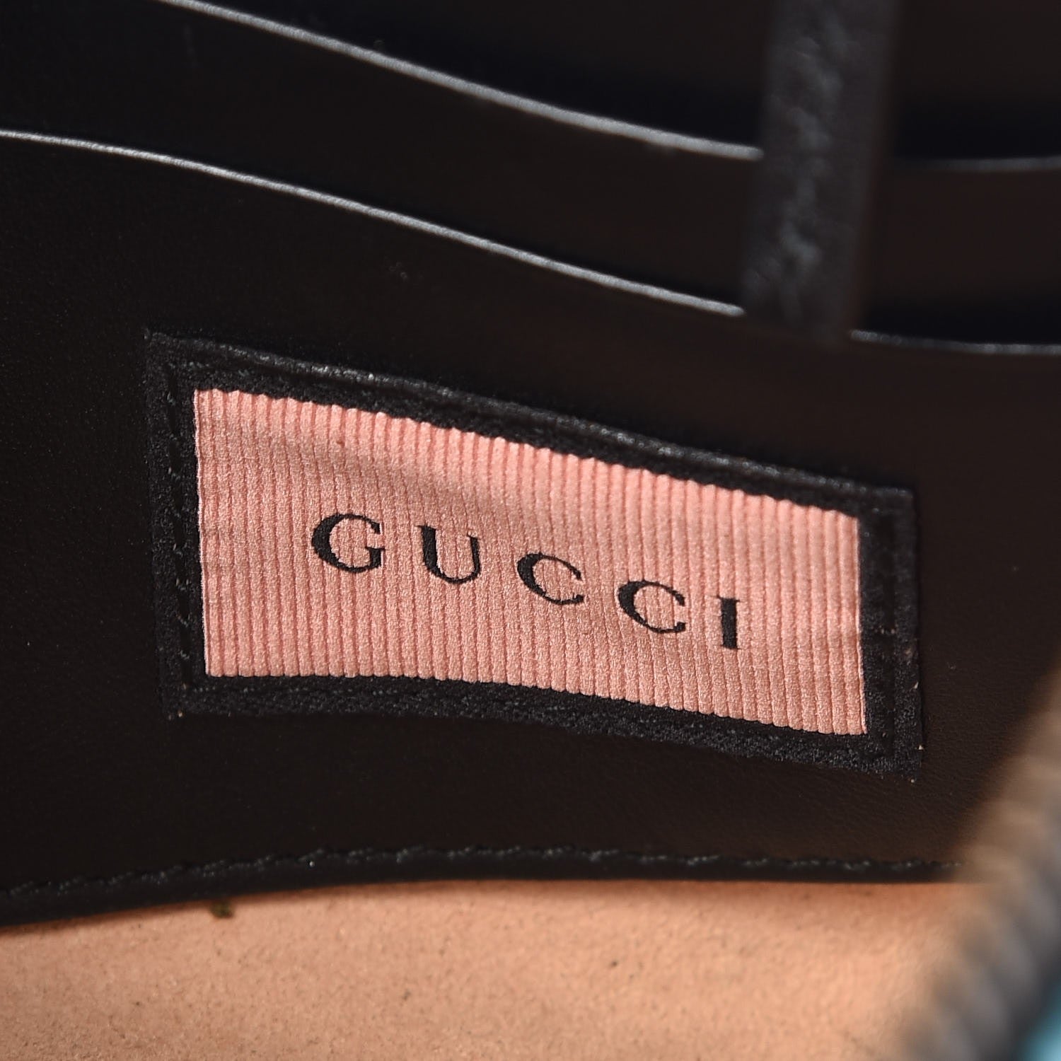 Gucci Calfskin Matelasse Printed Mini GucciGhost GG Marmont Chain Bag Black New Acquamarine 6 of 11