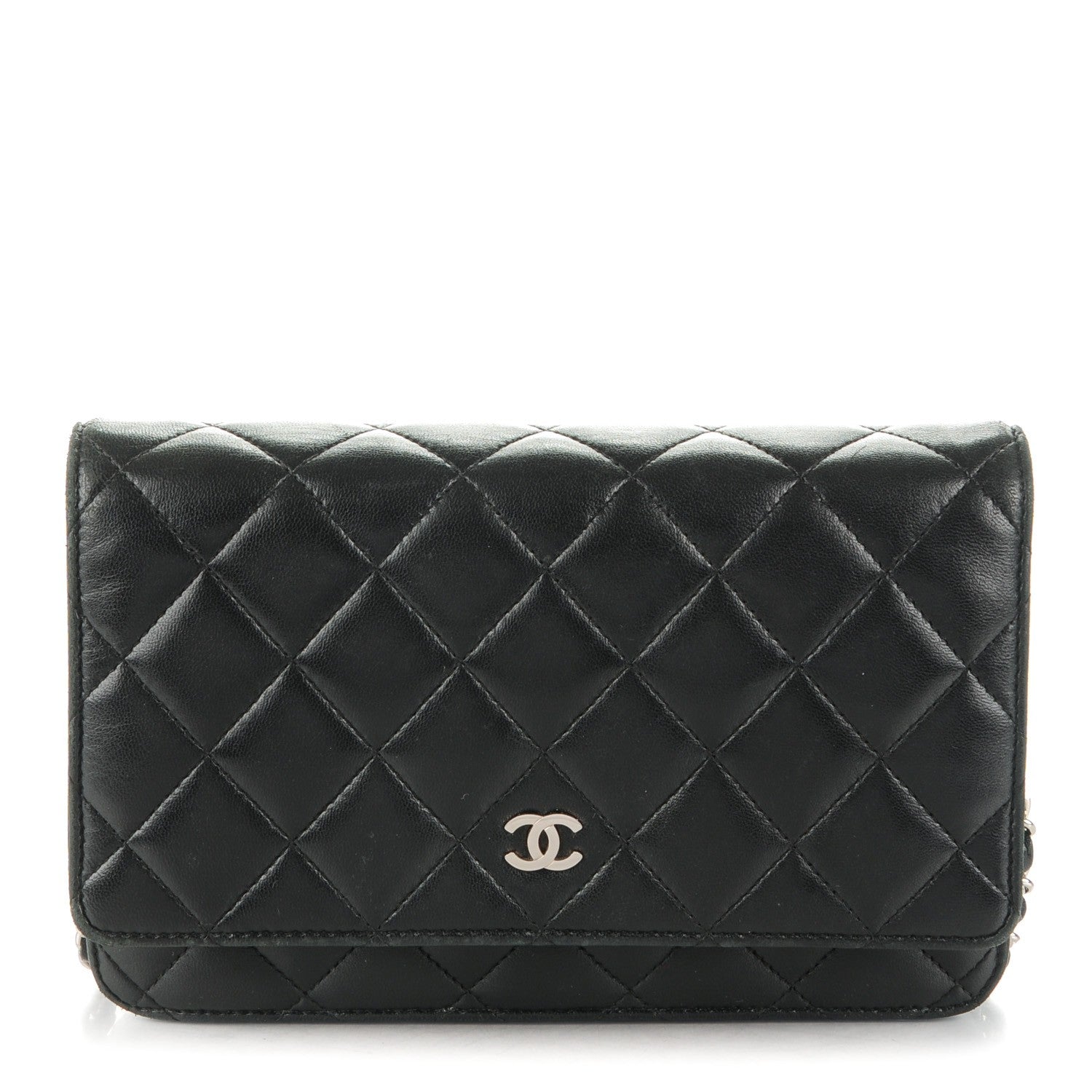 Chanel Lambskin Quilted Wallet On Chain WOC Black 1 of 8