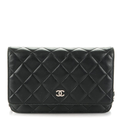 Chanel Lambskin Quilted Wallet On Chain WOC Black 1 of 8
