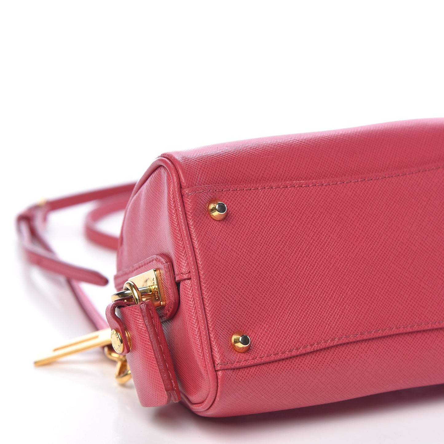Saffiano Lux Mini Top Handle Crossbody Bag Peonia