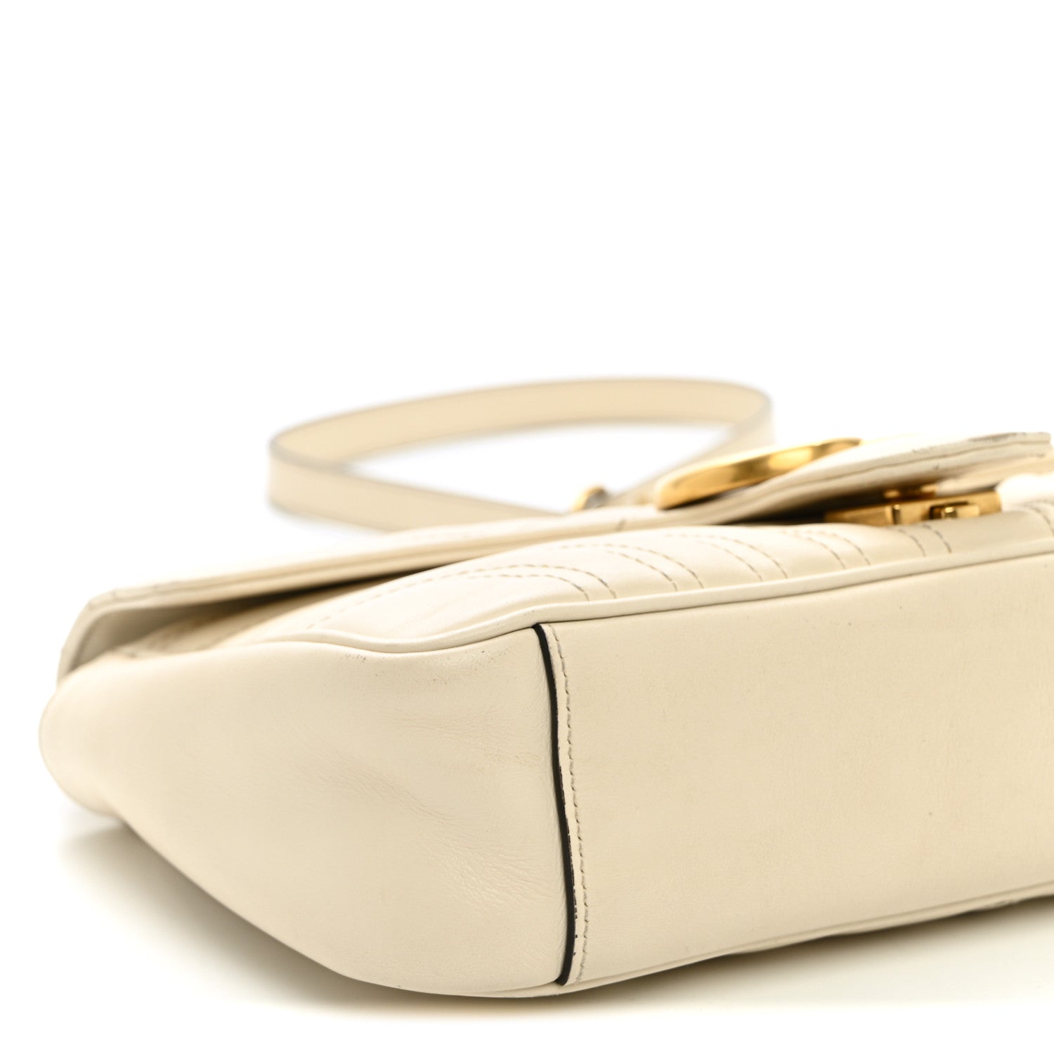 Gucci Calfskin Matelasse Small GG Marmont Shoulder Bag White 9 of 12