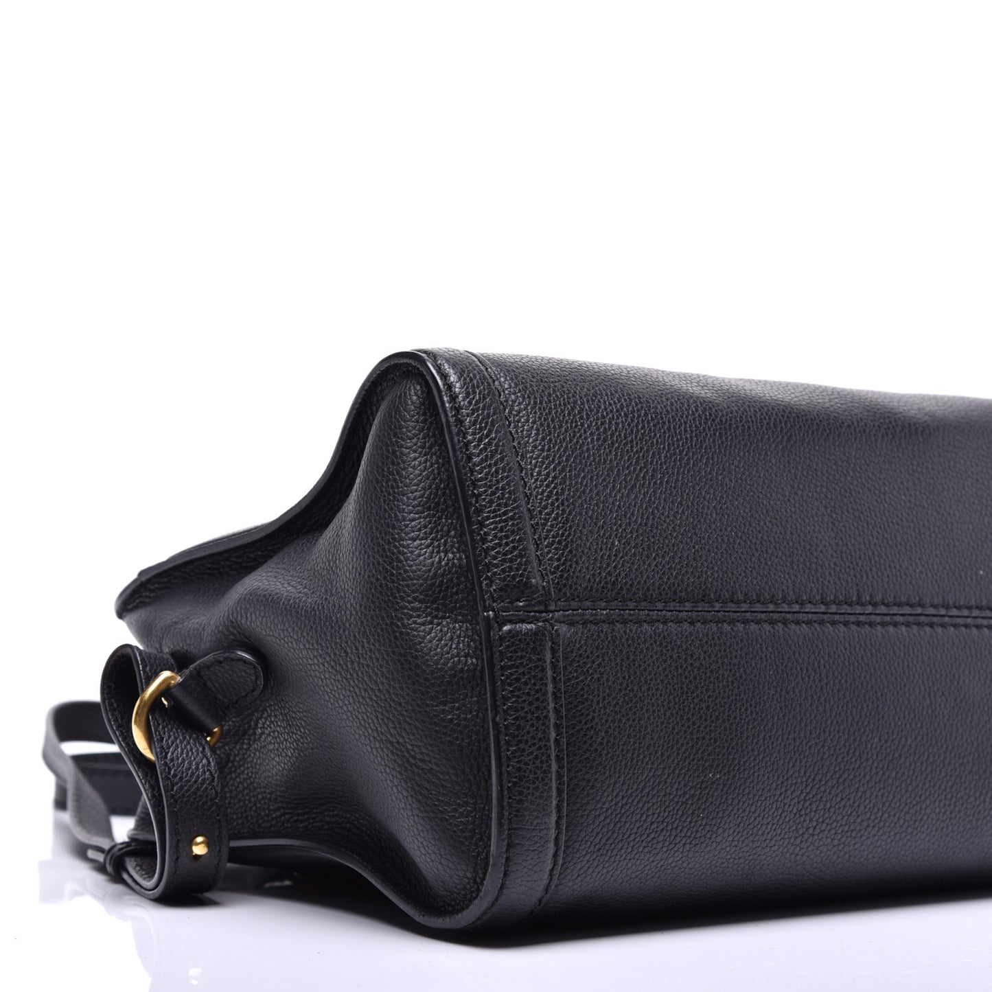 Pebbled Calfskin Small Skull Padlock Zip Around Tote Black