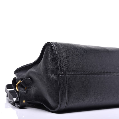 Alexander McQueen Pebbled Calfskin Small Skull Padlock Zip Around Tote Black 9 of 13