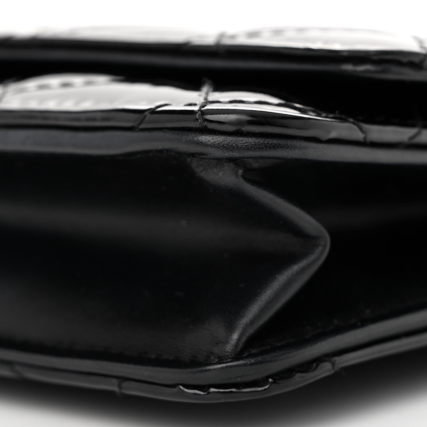 Chanel Patent Quilted Wallet On Chain WOC Black 11 of 12