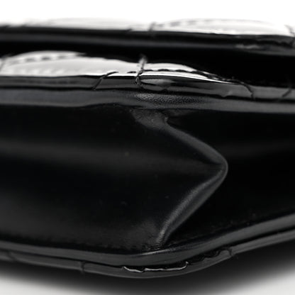 Chanel Patent Quilted Wallet On Chain WOC Black 11 of 12