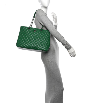 Chanel Caviar Quilted Large Classic Shopping Tote Green 2 of 10