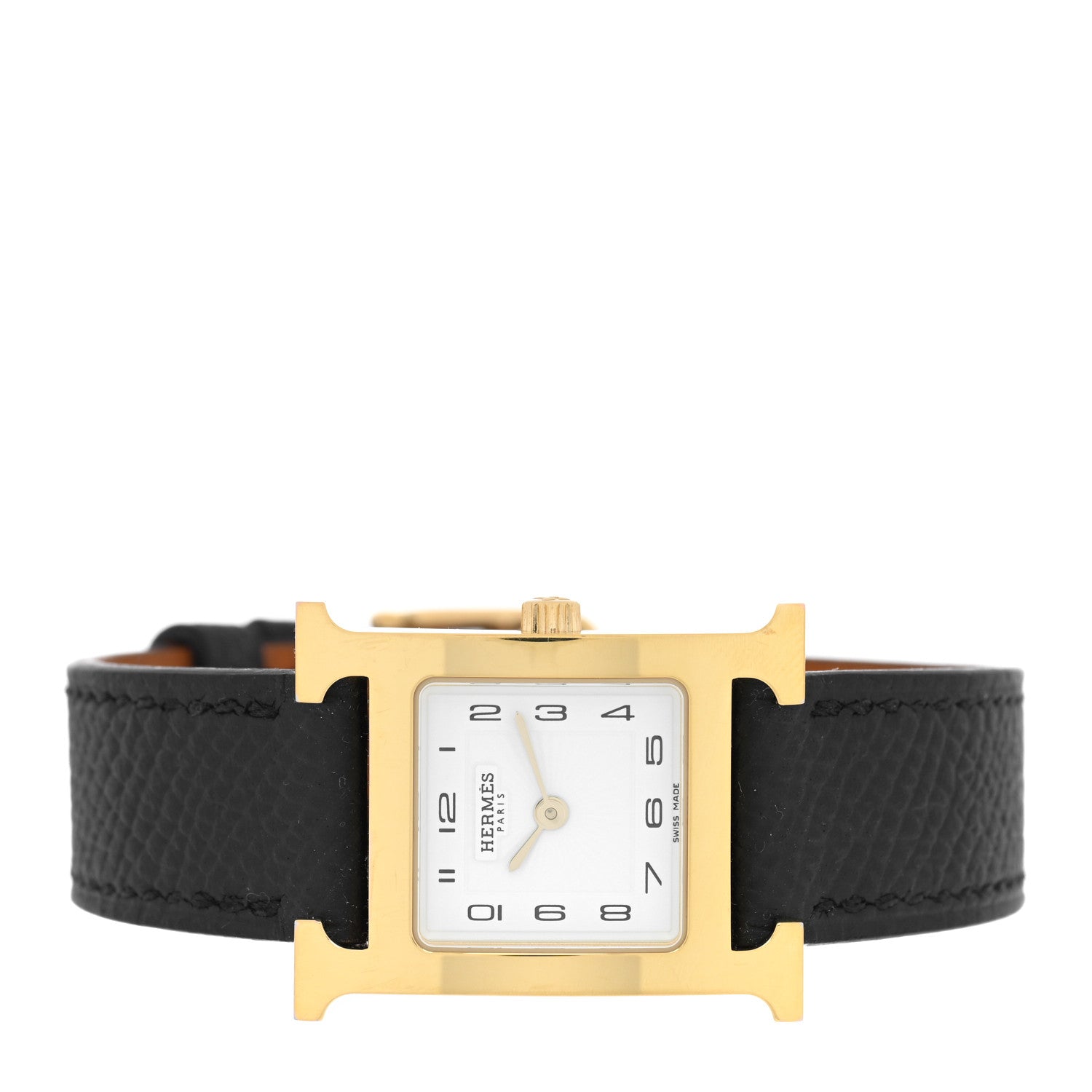 Hermes Stainless Steel Epsom 21mm Heure H Hour Quartz Watch Noir 2 of 5