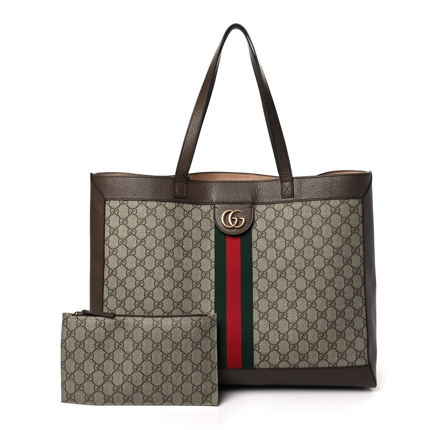 GG Supreme Monogram Web Ophidia Tote Brown