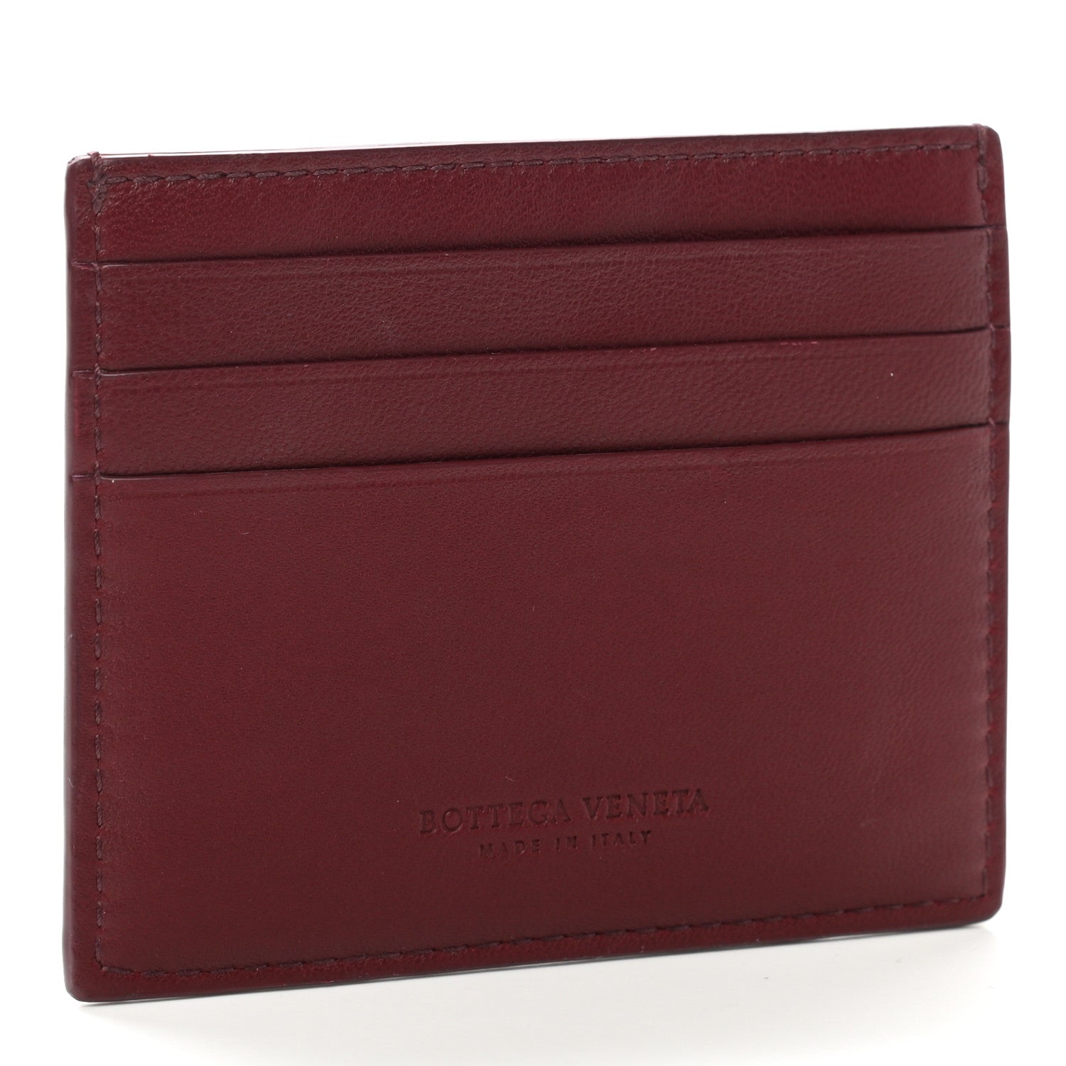 Bottega Veneta Nappa Maxi Intrecciato Card Holder Red Bordeaux 2 of 7