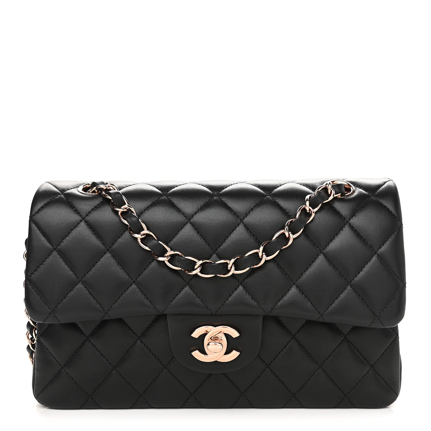 Chanel Lambskin Quilted Small Double Flap Black 1 of 9