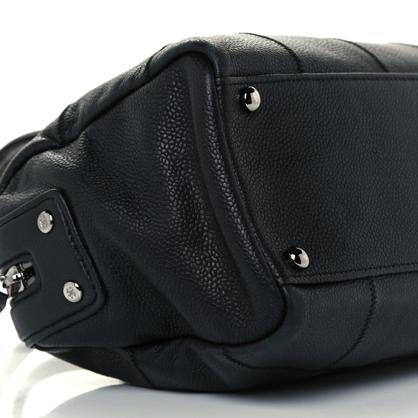 Caviar Square Stitched Tote Black