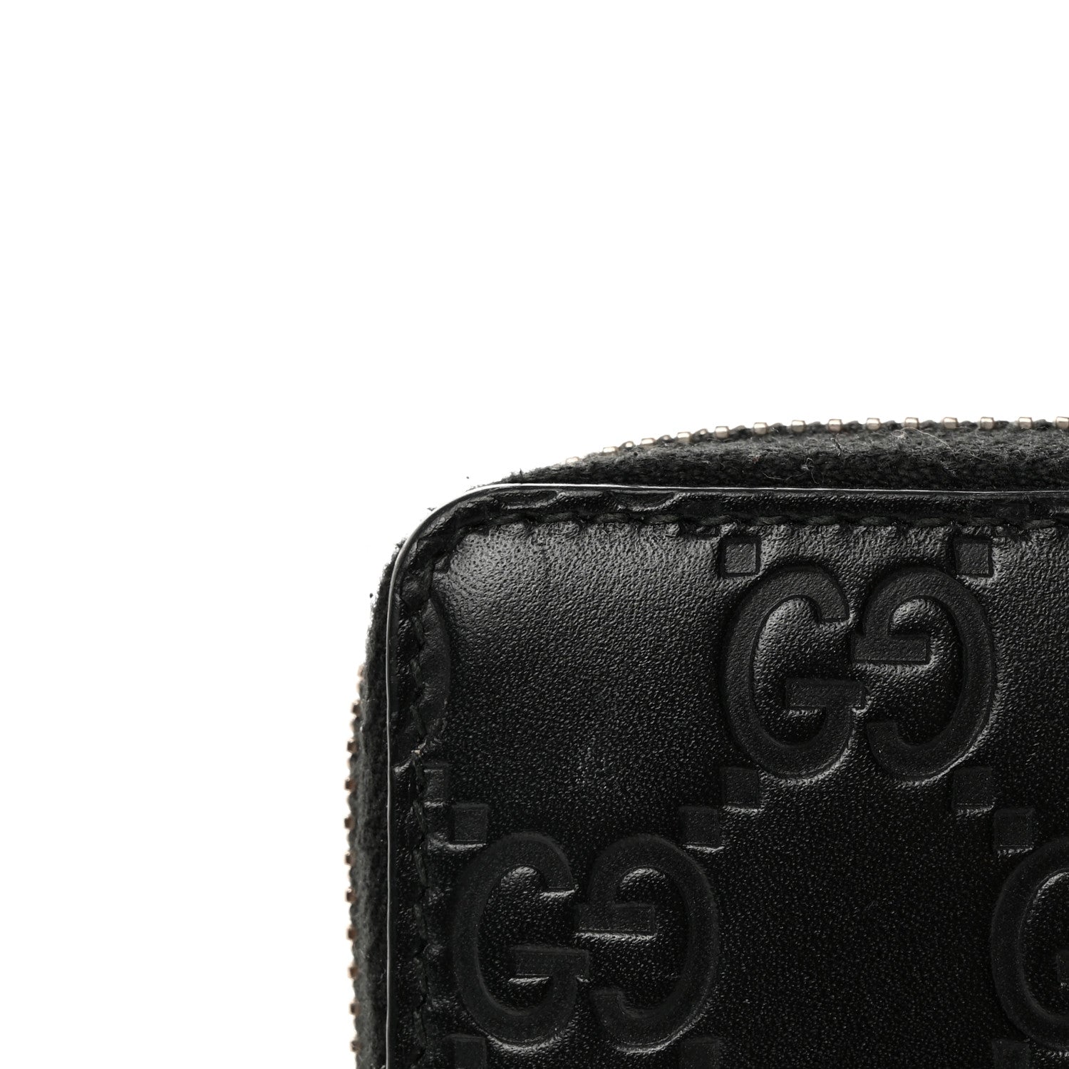 Gucci Guccissima Zip Around Card Case Black 9 of 14