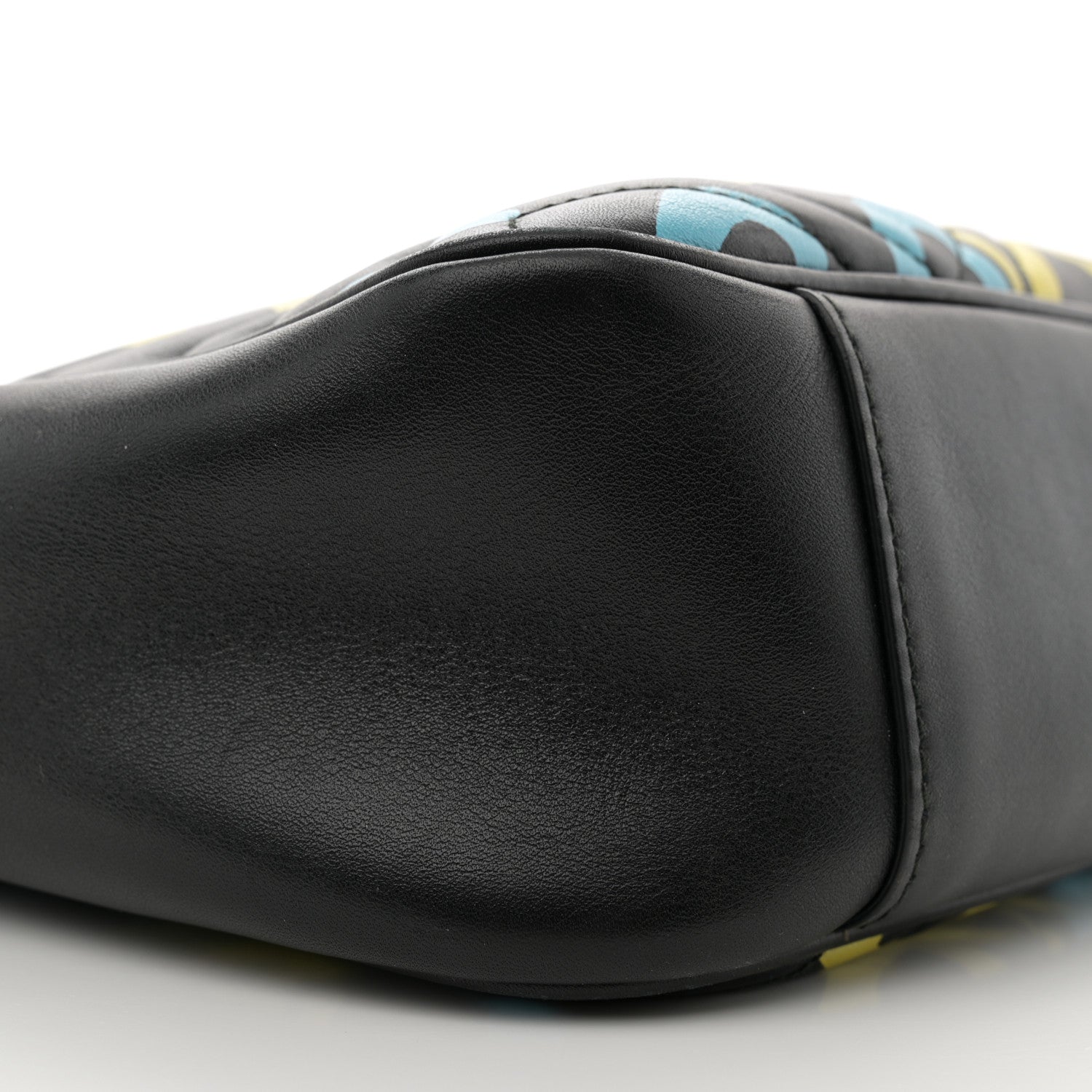 Gucci Calfskin Matelasse GucciGhost Medium GG Marmont Chain Shoulder Bag Black New Acquamarine 10 of 11