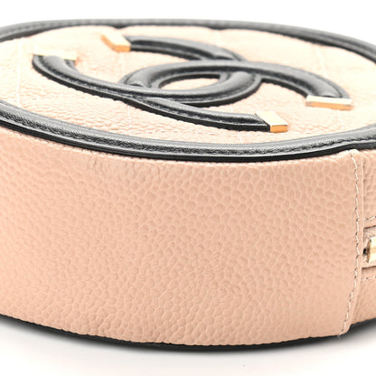 Chanel Caviar Quilted Round Filigree Crossbody Beige Black 9 of 9