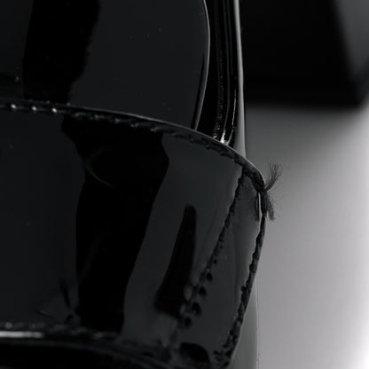 Prada Vernice Metal Triangle Logo Loafers 37 Black 8 of 8