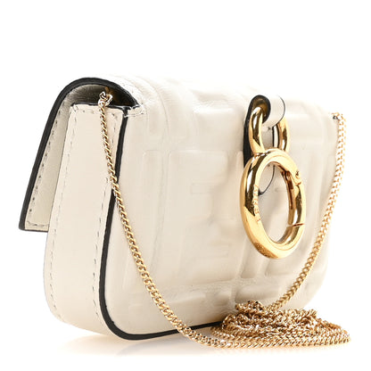 Fendi Nappa Matisse FF Embossed Nano Baguette Charm White 3 of 10