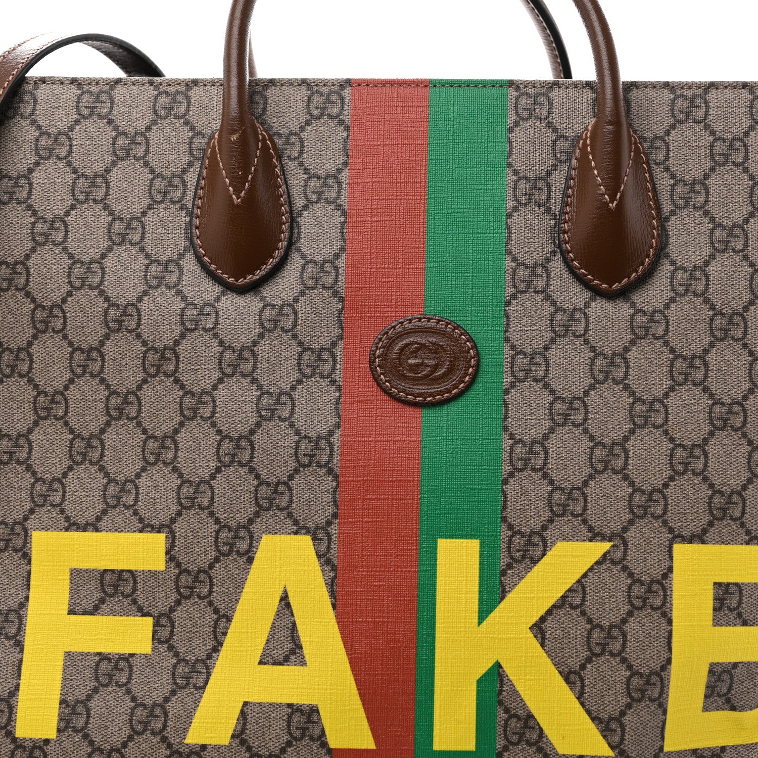 Gucci GG Supreme Monogram Fake/Not Large Retro Interlocking G Tote Bag Beige Brown Sugar 8 of 15
