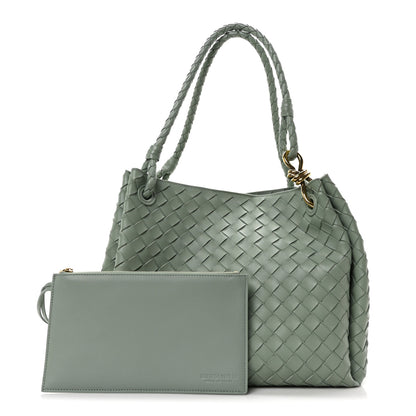 Bottega Veneta Nappa Intrecciato Large Andiamo Parachute Shoulder Bag New Sauge 3 of 10