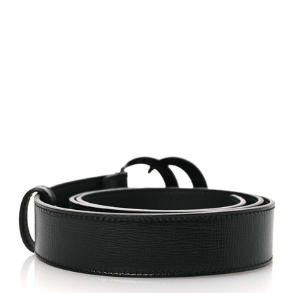Gucci Azalea Calfskin Enamel Monochrome Double G 30mm Belt 80 32 Black 2 of 6