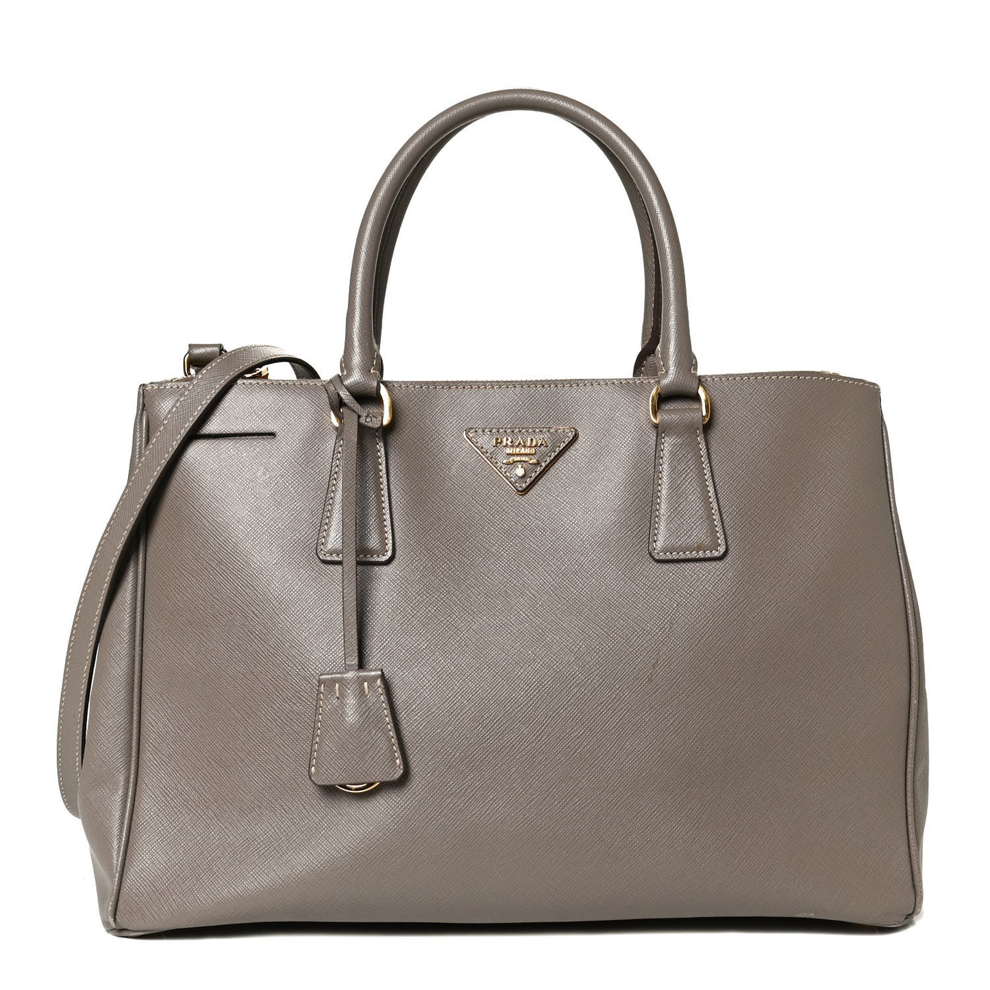 Saffiano Medium Galleria Double Zip Tote Argilla