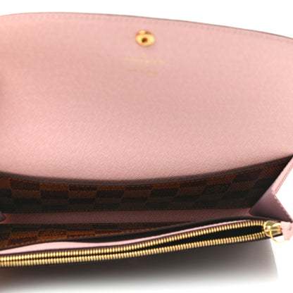 Louis Vuitton Damier Ebene Emilie Wallet Rose Ballerine 7 of 9