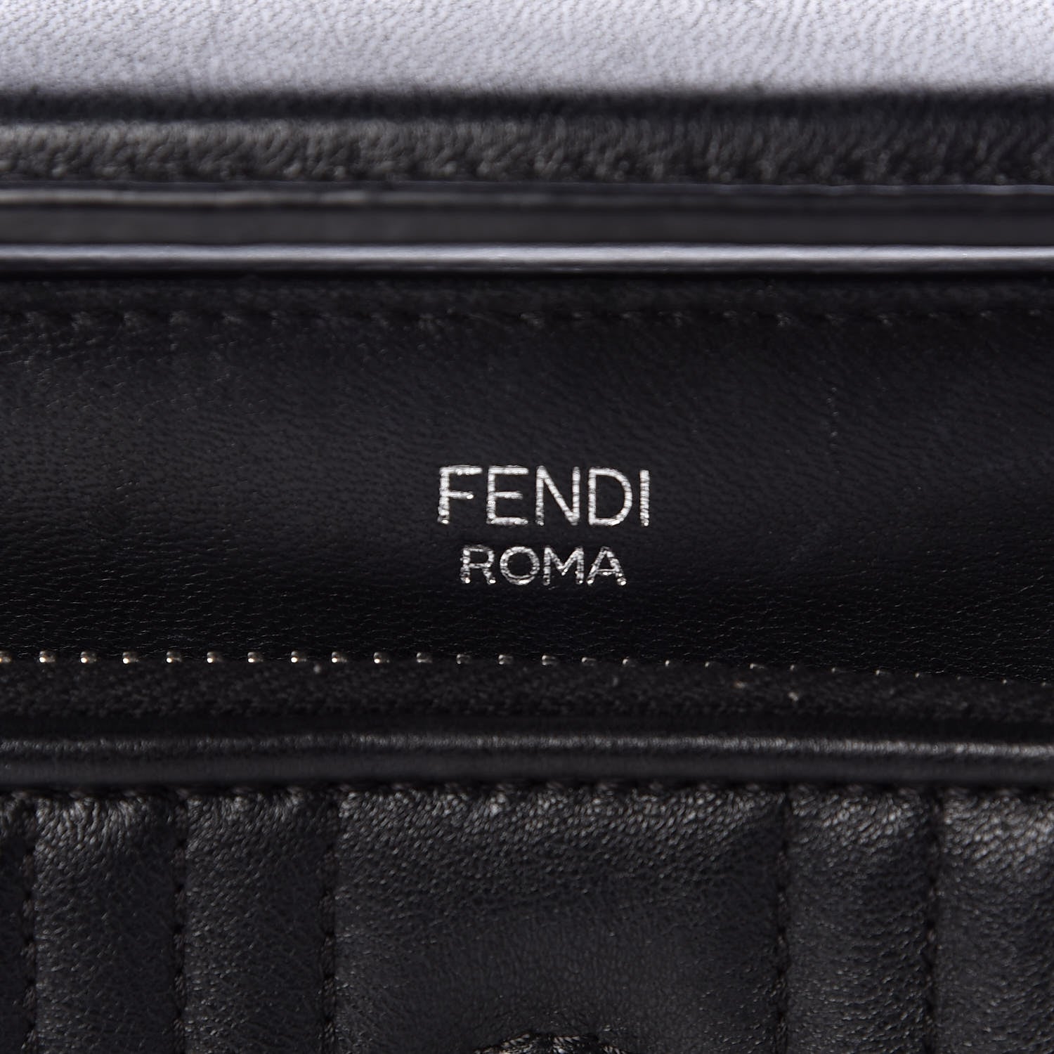 Fendi Shiny Nappa Trapuntata Small DotCom Click Top Handle Chain Satchel Black 7 of 13