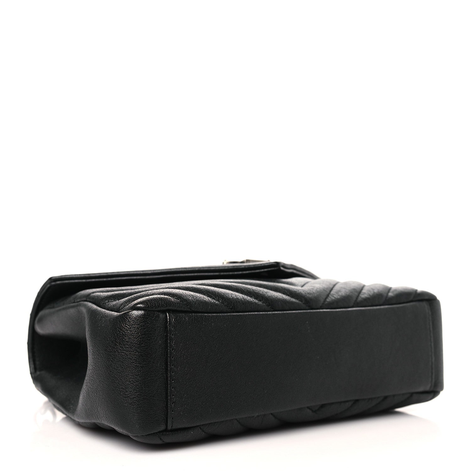 Saint Laurent Sheepskin Matelasse Chevron Monogram Medium College Bag Black 4 of 9