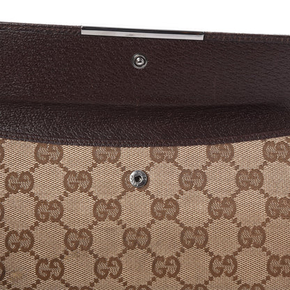 Gucci Monogram Metal Bar Continental Flap Wallet Beige Ebony Dark Brown 9 of 18