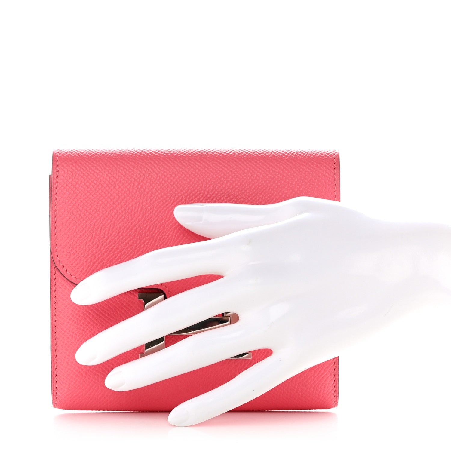 Hermes Epsom Constance Compact Passant Wallet Rose Azalee 2 of 9
