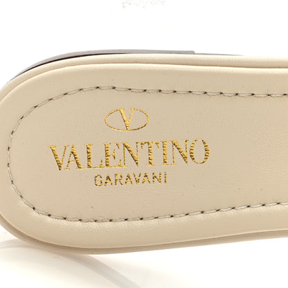 Valentino Garavani Nappa Roman Stud Flat Slide Sandals 38.5 Light Ivory 7 of 8