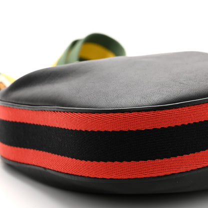 Gucci Aria Calfskin Web Small Attache Shoulder Bag Black 9 of 10