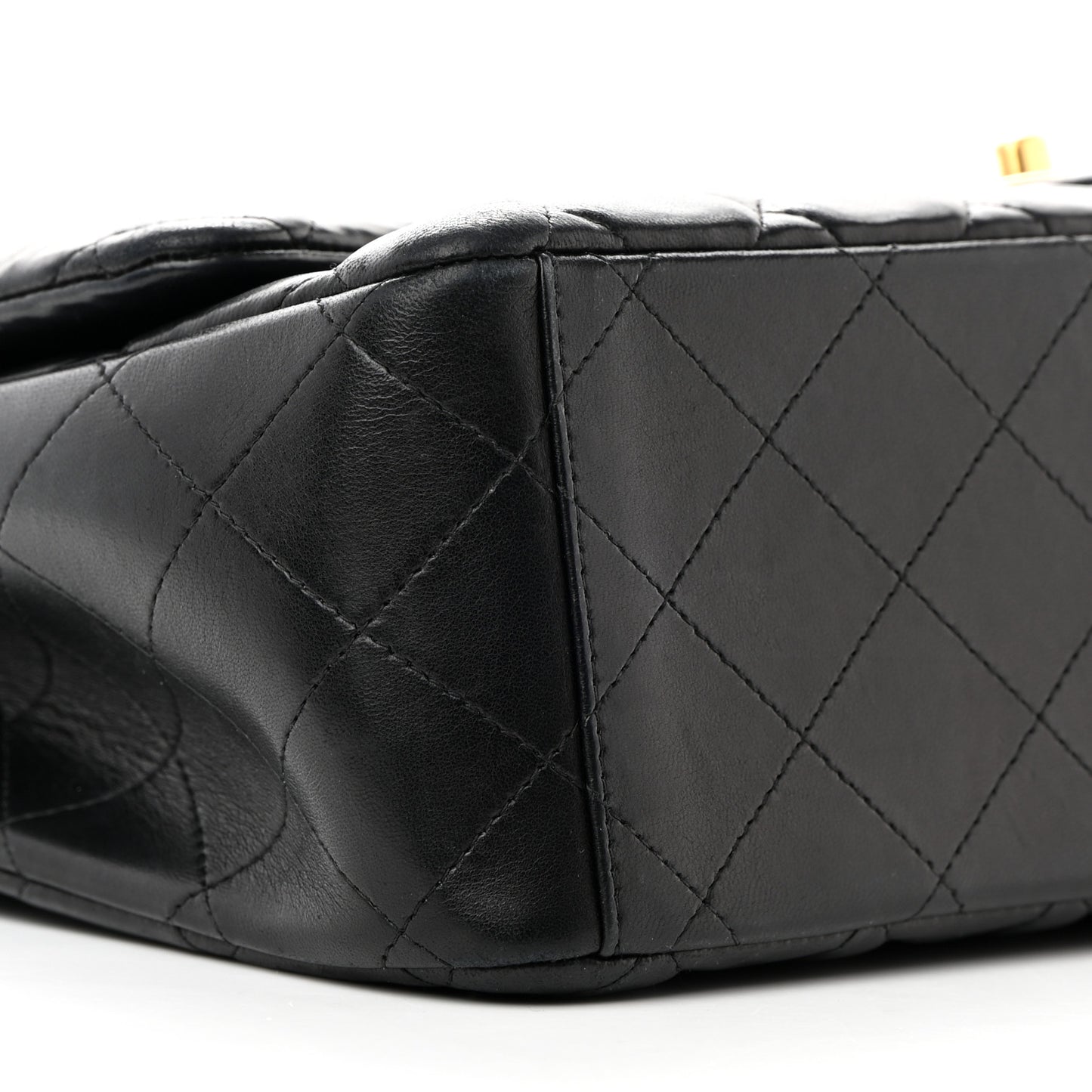 Lambskin Quilted Maxi Double Flap Black