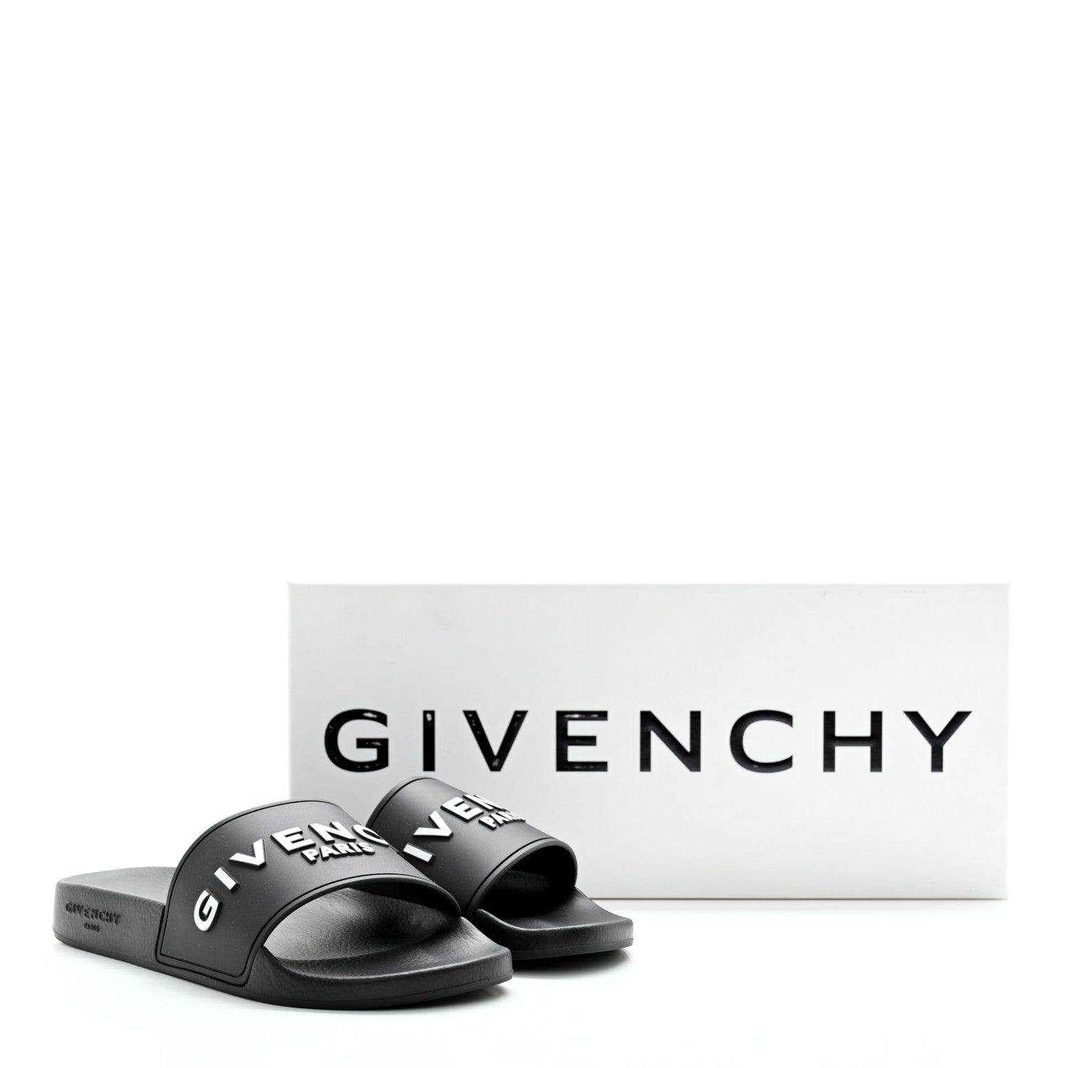 Givenchy Rubber Logo Pool Slide Sandals 37 Black 9 of 9