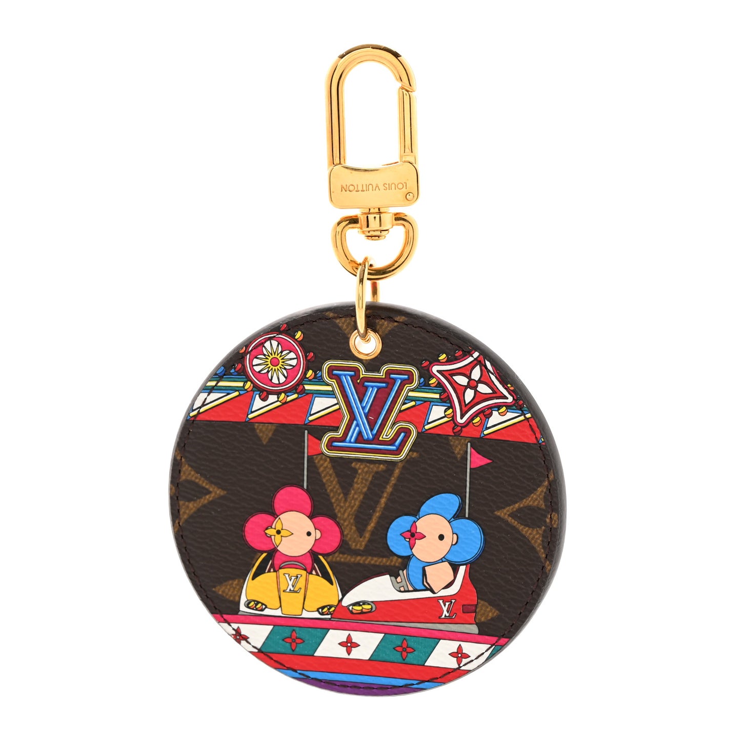 Monogram 2020 Christmas Animation Bumper Cars Bag Charm Key Ring Coquelicot