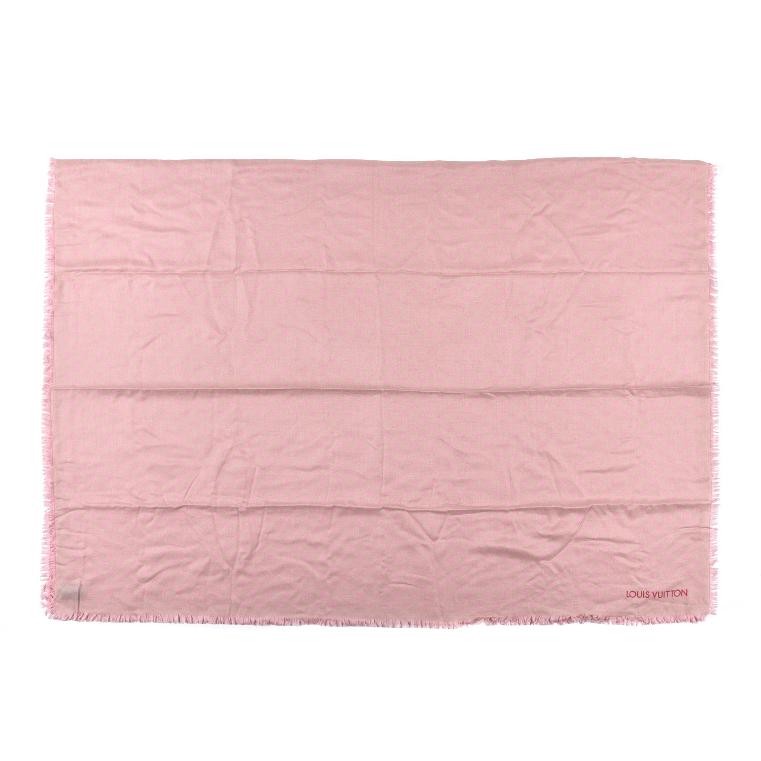 Louis Vuitton Silk Wool Monogram So LV Stole Blush 1 of 4