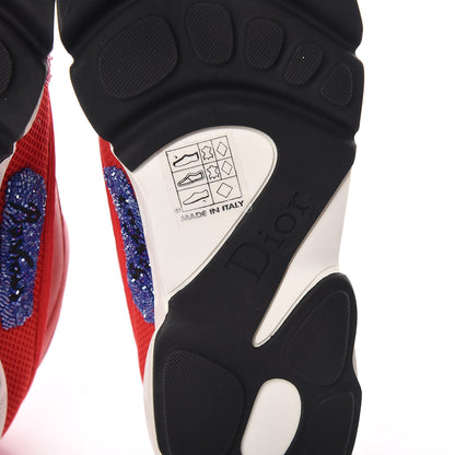 Christian Dior Calfskin Technical Canvas Embroidered Dior Fusion Sneakers 35 Rouge 6 of 10