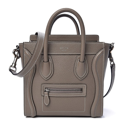 Celine Drummed Calfskin Nano Luggage Souris 1 of 10