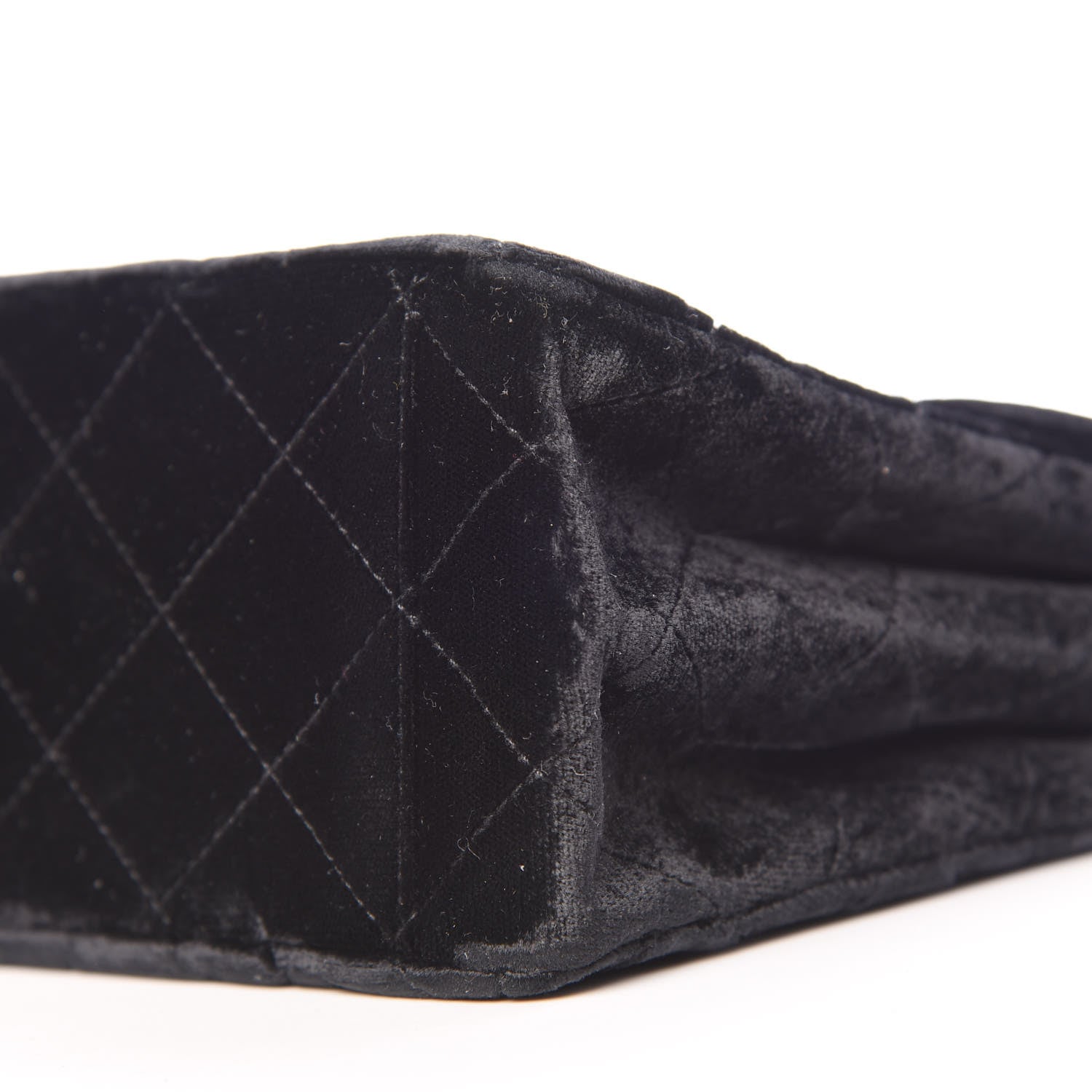 Chanel Velvet Quilted Shoulder Bag Black 12 of 12