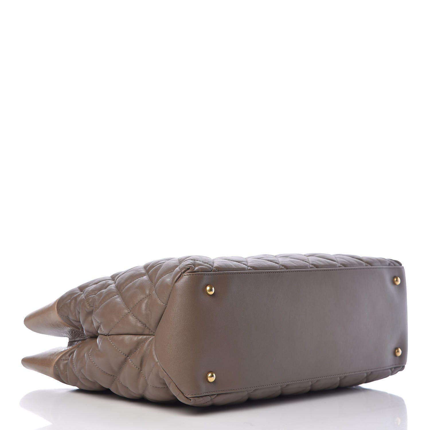 Chanel Calfskin Quilted Large Soft Elegance Tote Brown 4 of 16