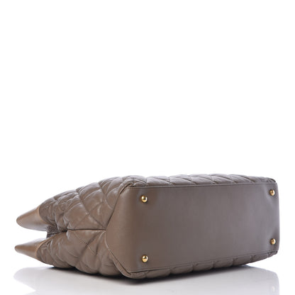 Chanel Calfskin Quilted Large Soft Elegance Tote Brown 4 of 16