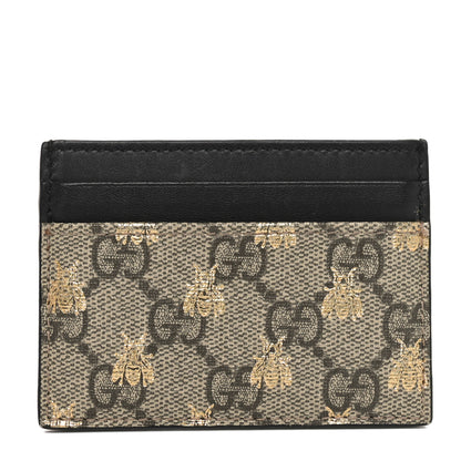 Gucci GG Supreme Monogram Bees Card Holder Black 1 of 7